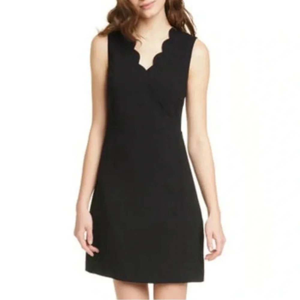 NWT Ted Baker London Navy Scalloped Sheath Dress